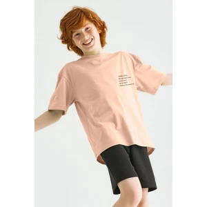 Erkek Çocuk Bej Renkli Timeless Baskılı Tişört