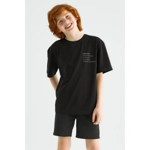 Erkek Çocuk Siyah Renkli Timeless Baskılı Tişört