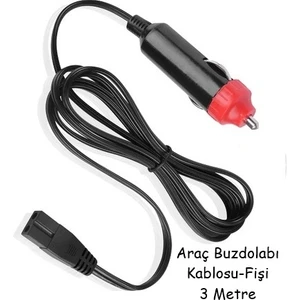 Araç Buzdolabı Kablosu Fişi (3 Metre) 2x0,5mm Uç