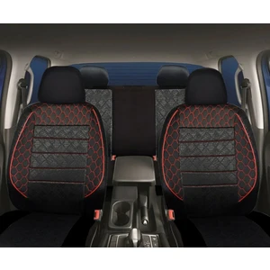 Honda Jazz Uyumlu Siyah-Kırmızı Oto Koltuk Kılıfı (Tam Takım Ön Arka Araç Koltuk Kılıfı)