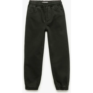 Pamuklu Beli Bağcıklı Jogger Denim Pantolon