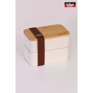 Zebra 2'li Bambu Kapaklı Lunch Box - 0,5 Lt + 0,5 Lt - Saklama Kabı