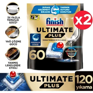 Ultimate Plus Hepsi Bir Arada 120 Kapsül Tablet Bulaşık Makinesi Deterjanı Yağ Çözme Gücü