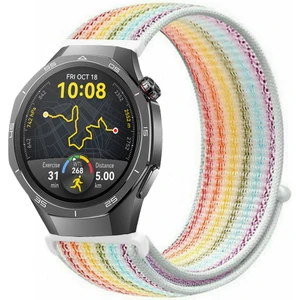 Huawei Watch Gt5 Pro 46MM ile Uyumlu Kordon Kumaş Desenli Cırt Cırtlı Spor Kayış