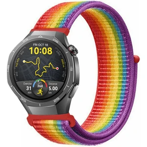 Huawei Watch Gt5 Pro 46MM ile Uyumlu Kordon Kumaş Desenli Cırt Cırtlı Spor Kayış