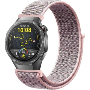 Huawei Watch Gt5 Pro 46MM ile Uyumlu Kordon Kumaş Desenli Cırt Cırtlı Spor Kayış