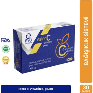 Evopharma Ester C Vitamin D Vitamin C ve Çinko Içeren Takviye Edici Gıda  30 Tablet