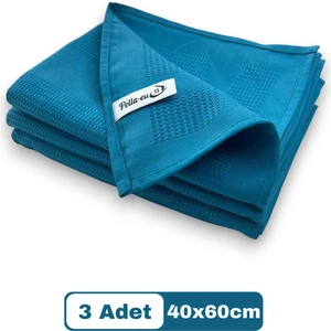 Pella-Eu Mikrfiber Temizlik Bezi Cam/ayna Bezi Genel Temizlik Bezi 3 Adet Mavi 40X60CM