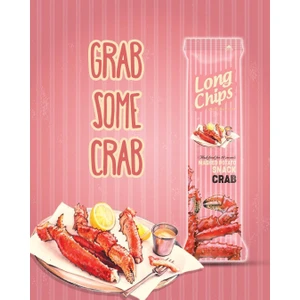 Long Chips Yengeç Aromalı Uzun Patates Cipsi 75 gr - Deniz Ürünlü Çıtır Patates Cipsi