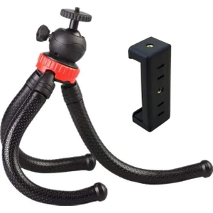 Ahtapot Bükülebilir Tripod 30cm 360 Derece Ayarlanabilir 320gr Selfie Telefon Tutuculu 3 Ayaklı All in one
