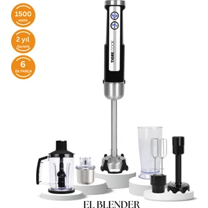 El Blender Seti Inox Doğrayıcı Kahve ve Baharat Öğütücü Patates Ezici 1500 Watt