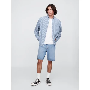 Erkek Mavi Denim Kapri Şort