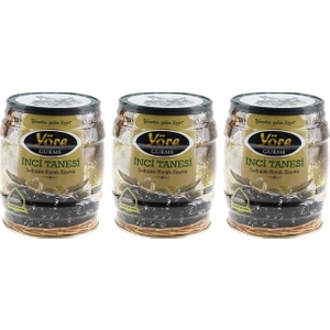 Gurme İnci Tanesi Siyah Zeytin 750 gr Teneke 3'lü Paket