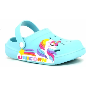 Calx Kız Çocuk Unicorn Figürlü Kaydırmaz Rahat Tabanlı Havuz - Plaj - Tatil - Bahçe Cross Terlik Sandalet