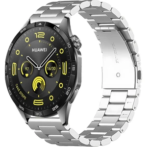 Huawei Watch Gt4 46MM Uyumlu Kordon Klasik Baklava Model Paslanmaz Çelik Metal Kayış