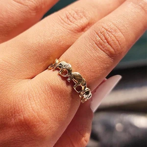 Fasek Gold Fil Bereket 925 Ayar Gümüş Yüzük-925 Ayar Taşsız Hediye Gümüş Yüzük