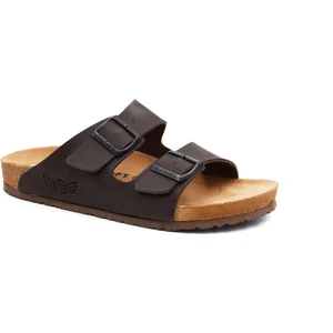 Fly Soft S903 Poli Hafif Taban Çift Toka Erkek Terlik Kahve