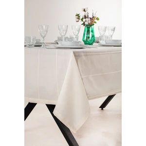 Belen Çizgili Krem Masa Örtüsü