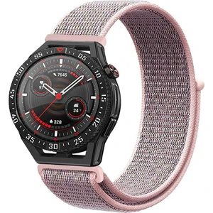 Huawei Watch Gt3 Se Uyumlu Kordon Kumaş Desenli Cırt Cırtlı Spor Kayış