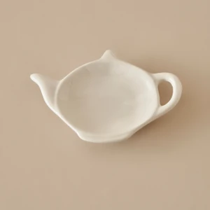 Tea Sun Porselen Çay Poşeti Tabağı Beyaz (12X9 Cm)