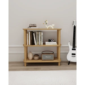 ÇMD Çakır Mobilya Dekorasyon ROSA 3 Raflı Kitaplık – Minimalist MDF Lam ve Ahşap Ayaklı | Çok Amaçlı Raflı Dolap 80 cm