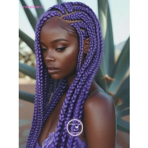 Afrika Zenci Örgüsü ve Rasta İçin Sentetik Saç ORTA MOR #PURPLE2