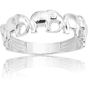 Fasek Gold Fil Bereket 925 Ayar Gümüş Yüzük-925 Ayar Taşsız Hediye Gümüş Yüzük