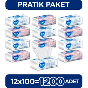El ve Yüz Havlusu 12 Paket 12 Rulo 2 Katlı 100 Yaprak Ev ve Endüstriyel Kullanıma Uygun