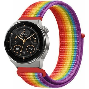 Huawei Watch Gt3 Pro 46MM Uyumlu Kordon Kumaş Desenli Cırt Cırtlı Spor Kayış
