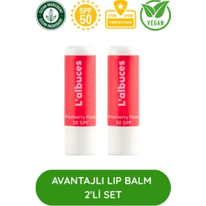 30 SPF Strawberry Plump Lip Balm 2’li Set – Dolgun Dudak & Koruma