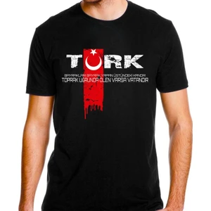 Alfa Türk Bayrak Baskılı Tişört