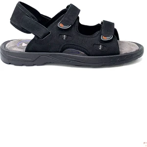Ran Hakiki Deri Poli Hafif Taban Erkek Comfort Sandalet Siyah