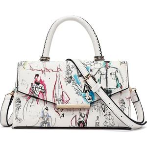 Kadın Krem Uzun Askılı Baskılı Kol Çantası 25SBD252426