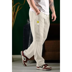 Reax Camils Beli Lastikli Ipli Düz Paça Rahat Kesim Erkek Jean Pantolon