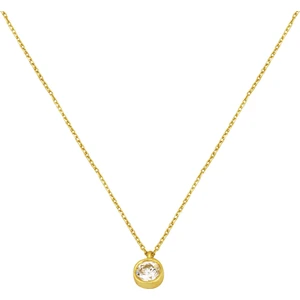 Tek Taşlı Sarı Altın Kolye