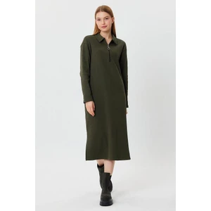 Alexandergardı Polo Yaka Fermuarlı Tunik Elbise (B23-00179)
