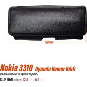 Nokia 3310 Kılıfı Tuşlu Telefon Kemer Kılıf Bel Çanta