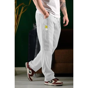 Reax Camils Beli Lastikli Ipli Düz Paça Rahat Kesim Erkek Jean Pantolon