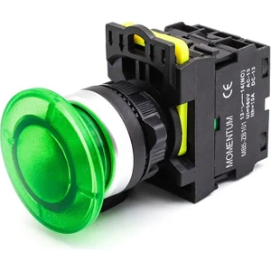 D22 Buton Mantar Yaylı Yeşil NO MB5-EC310