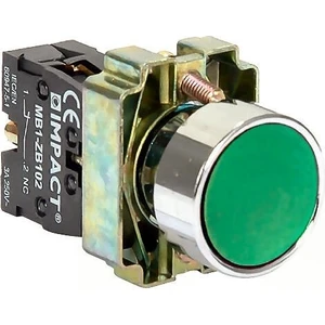 22mm Yaylı Buton Yeşil NO MB3-BA310