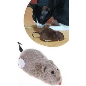 Kurmalı Kedi Eğitim Oyuncağı Tüylü Peluş Fare Yakalama Sevimli Eğlenceli Oyuncak