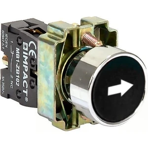 22mm İşaretli Buton Siyah NO MB3-BA212