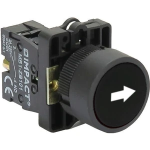 22mm İşaretli Yaylı Buton Siyah NO MB3-EA212