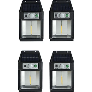 4 Adet Sarı Nostaljik Ledli Solar Güneş Enerjili Hareket Sensörlü Bahçe Garaj Ev Aydınlatma Lambası