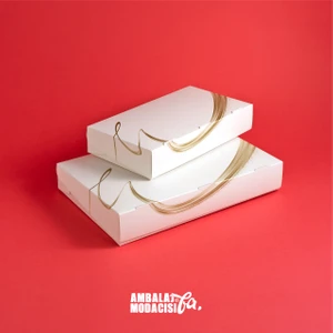 Çok Amaçlı Kutu Baklava Kutusu 1000 G'lık 25 Adet Beyaz ( 26X17X4 cm )