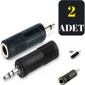 2 Adet Jack Dönüştürücü - Büyükten Küçüğe Jak Dönüştürücü (6.3 Mm Ucu 3.5mm Uca Çevirir)