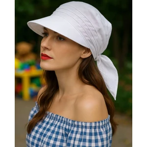 Kadın Yazlık %100 Pamuk Geniş Siperlikli Yazlık Şapka Safari Bağlamalı Siperli Bandana Vizör