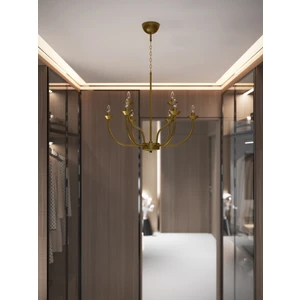 Valentia Eskitme 8 Kollu Klasik Avize E14 Duylu Metal Gövdeli Salon ve Yemek Odası Avizesi