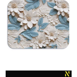 Çiçek Desenli Renkli Ergonomik Mouse Pad - 23 cm x 19 cm - Kaydırmaz Taban Ev ve Ofis Kullanımı Fare Altlığı Mousepad