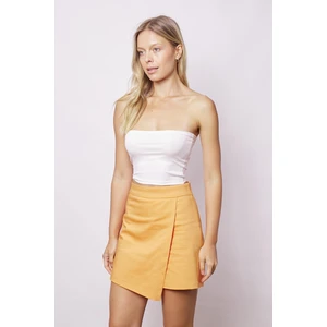 Kadın Pamuklu Hafif Likralı Kalın Kumaş Yüksek Bel Ara Boy Şort Etek-Mango